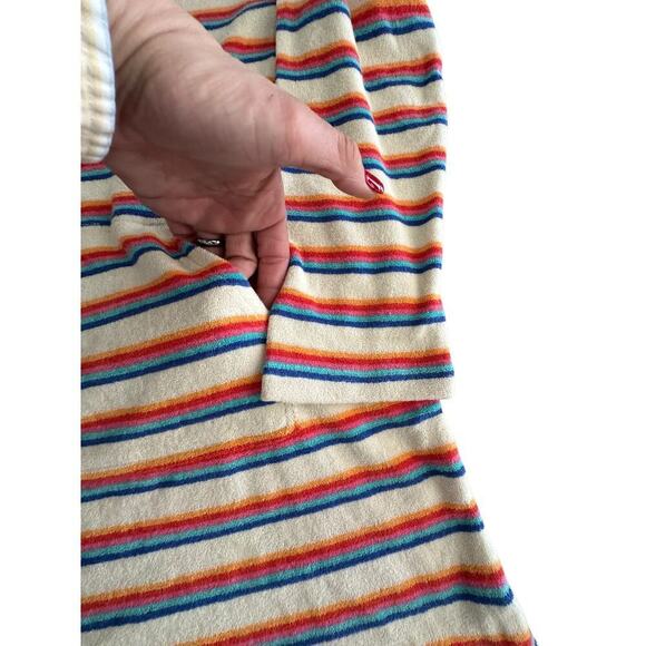 Hanna Andersson Women's Stripes Ecru Loop Terry Towel Hoodie Size Large - Picture 4 of 7